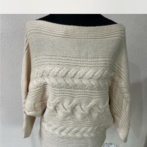 bebe Off-White Cable Knit Sweater